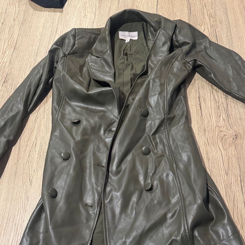 Adelyn Rae Olive Leather Jacket